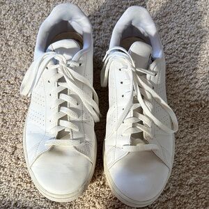 Adidas White and Dark Blue Casual Shoes Size: 10M